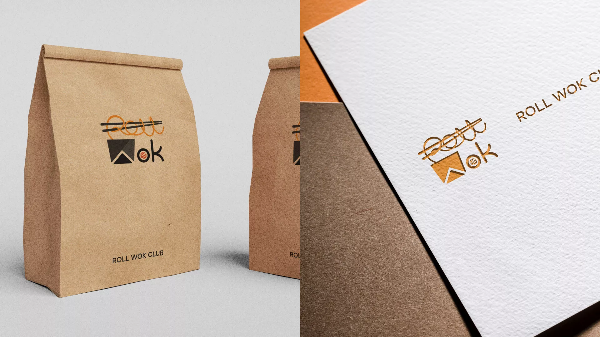 Разработка логотипа суши-бара «Roll Wok Club» в Кировграде