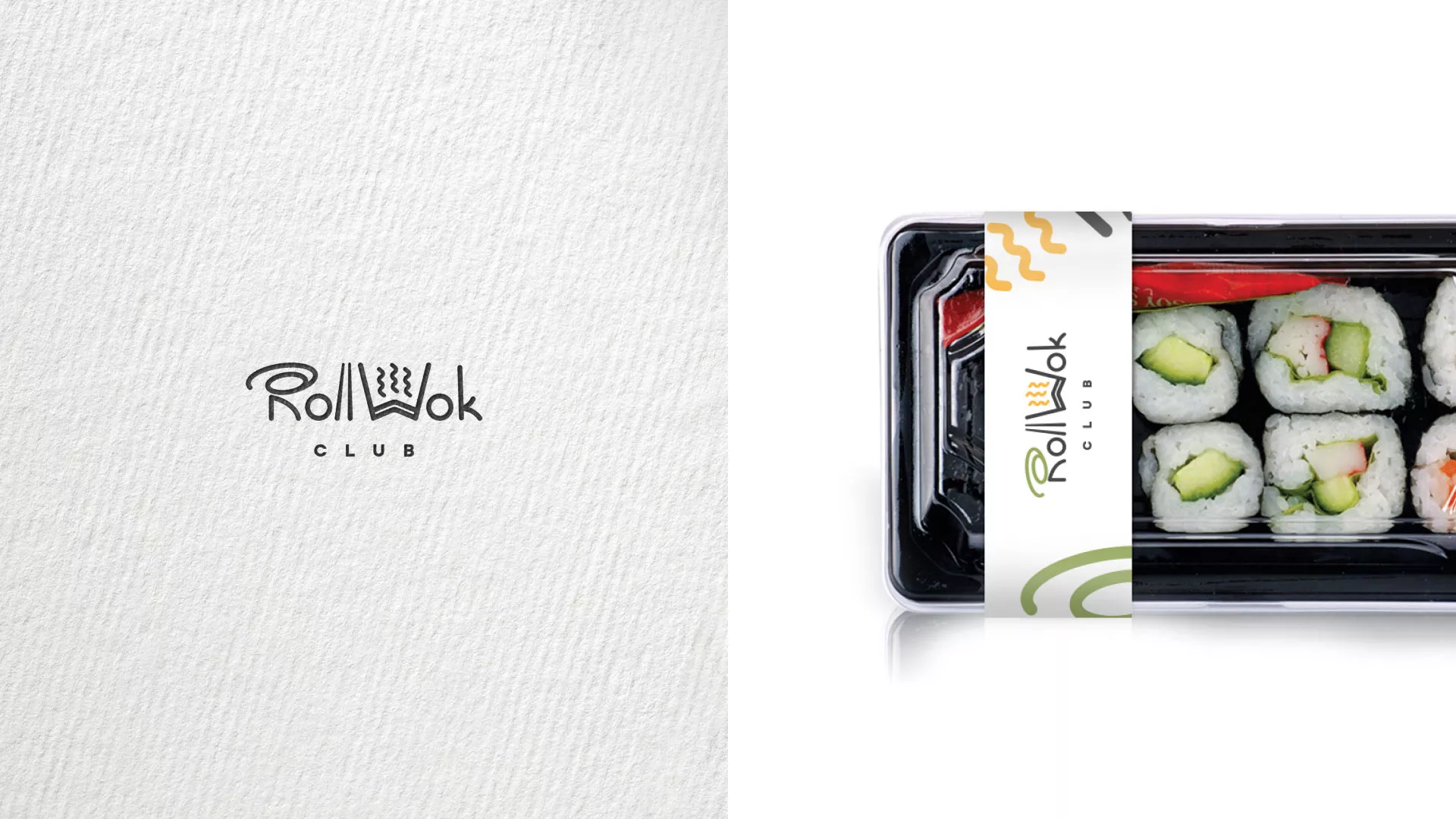 Разработка наклеек для суши-бара «Roll Wok Club» в Кировграде